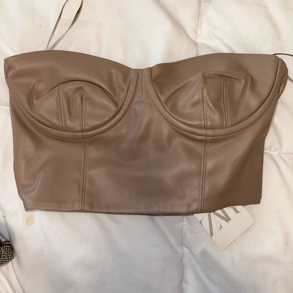 Zara Tops Zara Corsets Style Bralette Crop Top Strapless Nude Never